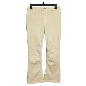 Massimo Dutti Bootcut Jeans Pants Capri Crop Boot Women Size 4 Cream Western Y2K